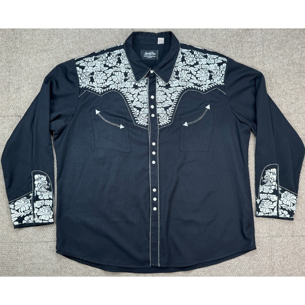 Lansky Bros Clothier To The King Men's Embroidered Snap Button‎ Shirt Size 3X